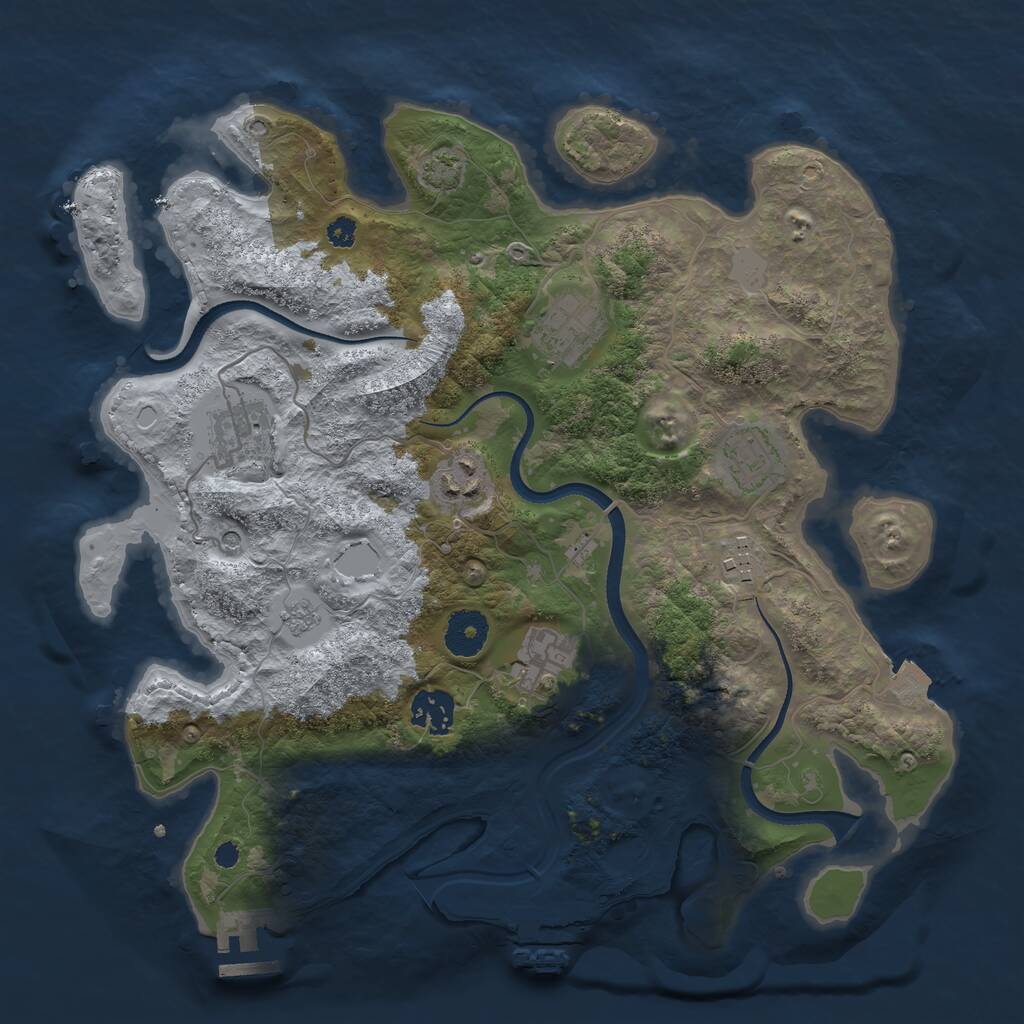 Rust Map: Procedural Map, Size: 3400, Seed: 7543, 13 Monuments