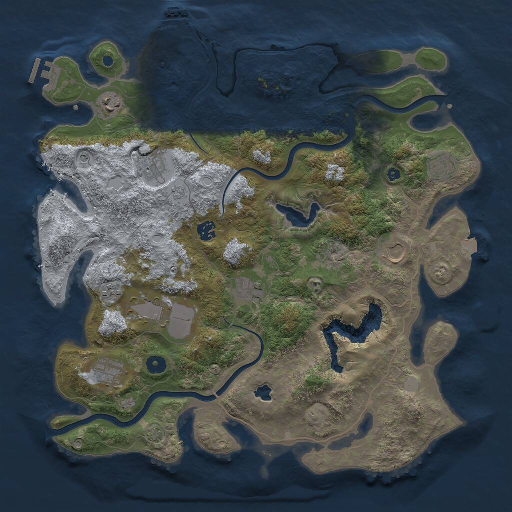 Rust Map: Procedural Map, Size: 4000, Seed: 11232323, 15 Monuments