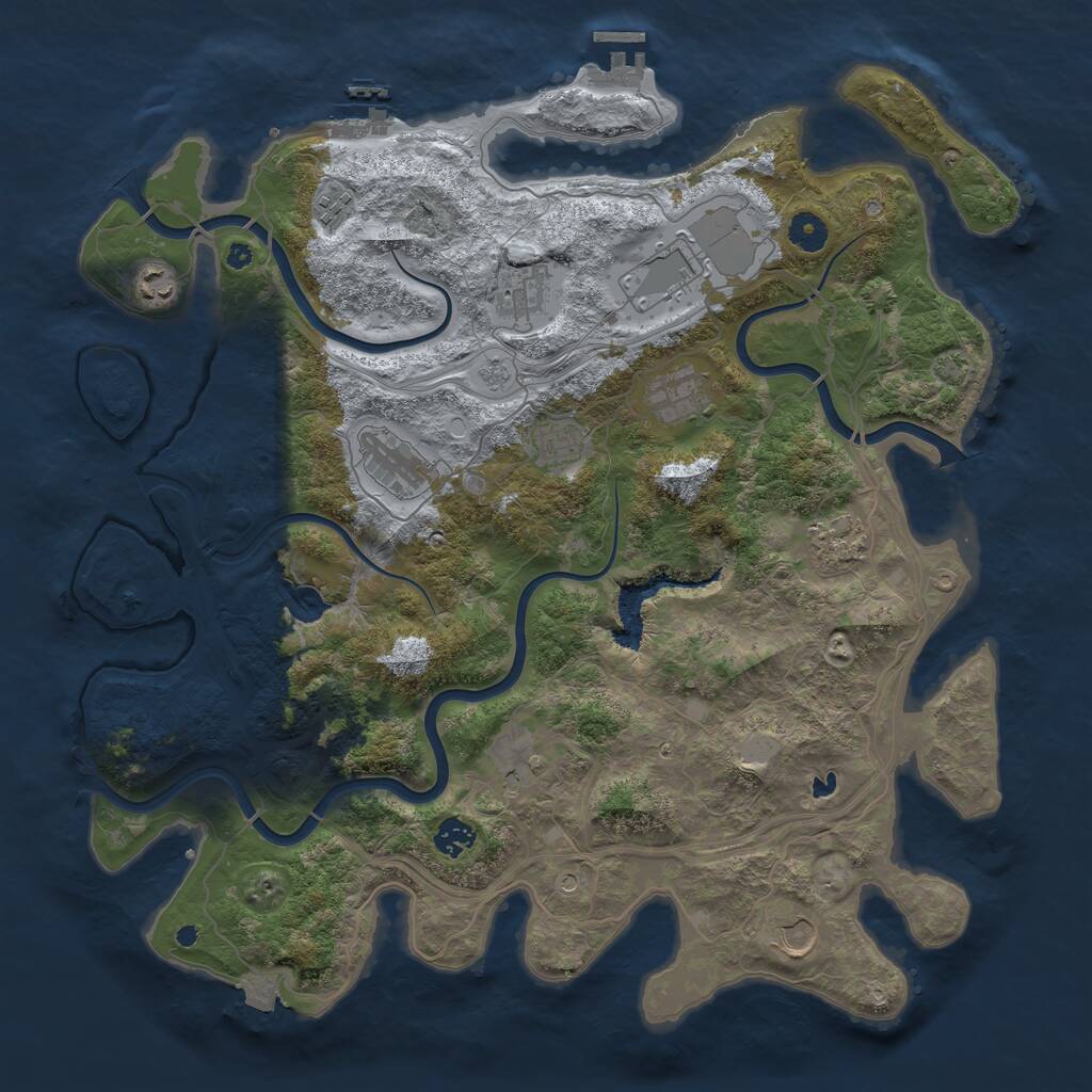 Rust Map: Procedural Map, Size: 4250, Seed: 92476915, 17 Monuments