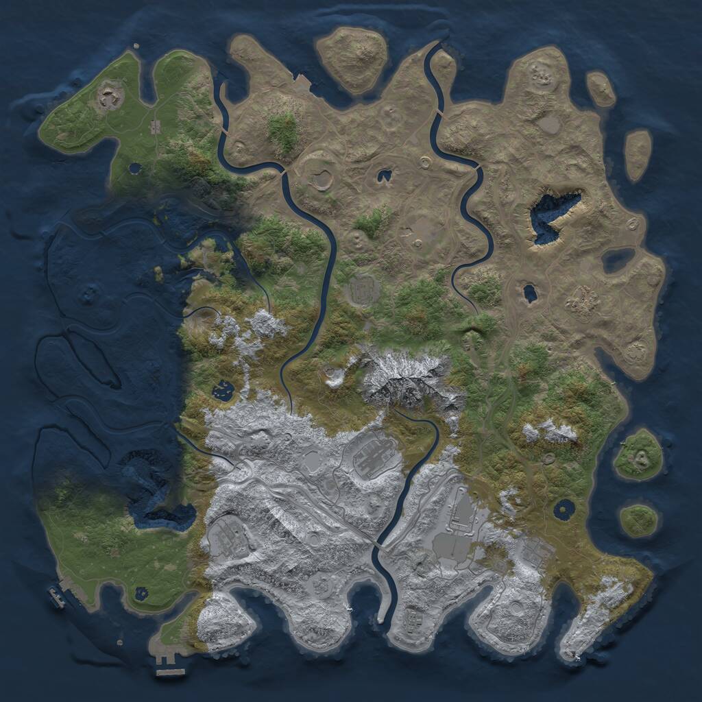 Rust Map: Procedural Map, Size: 5000, Seed: 234747, 17 Monuments