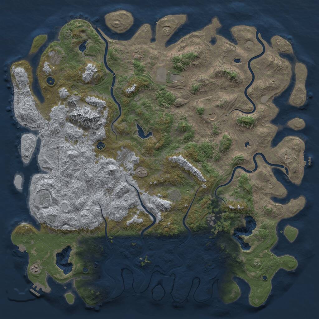 Rust Map: Procedural Map, Size: 6000, Seed: 13422431, 17 Monuments