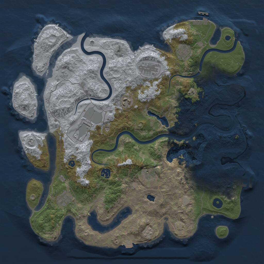 Rust Map: Procedural Map, Size: 4000, Seed: 272005896, 14 Monuments