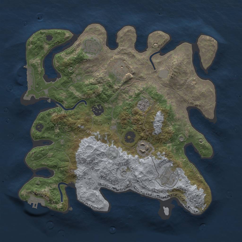 Rust Map: Procedural Map, Size: 3110, Seed: 768697135, 13 Monuments