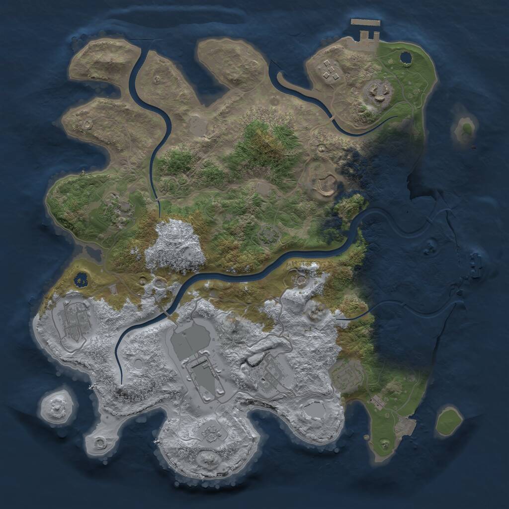 Rust Map: Procedural Map, Size: 3500, Seed: 2031995, 14 Monuments