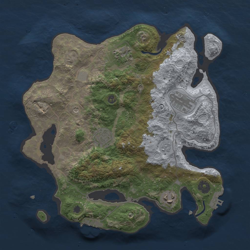 Rust Map: Procedural Map, Size: 3000, Seed: 139639538, 11 Monuments