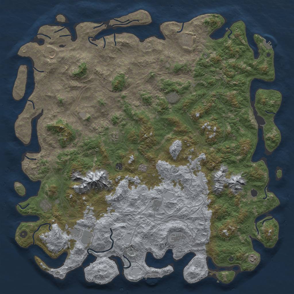Rust Map: Procedural Map, Size: 6000, Seed: 32425, 18 Monuments