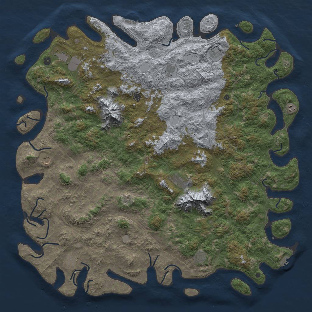 Rust Map: Procedural Map, Size: 6000, Seed: 98607676, 18 Monuments