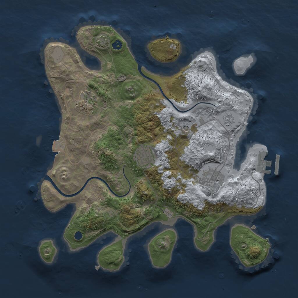 Rust Map: Procedural Map, Size: 3000, Seed: 226, 8 Monuments