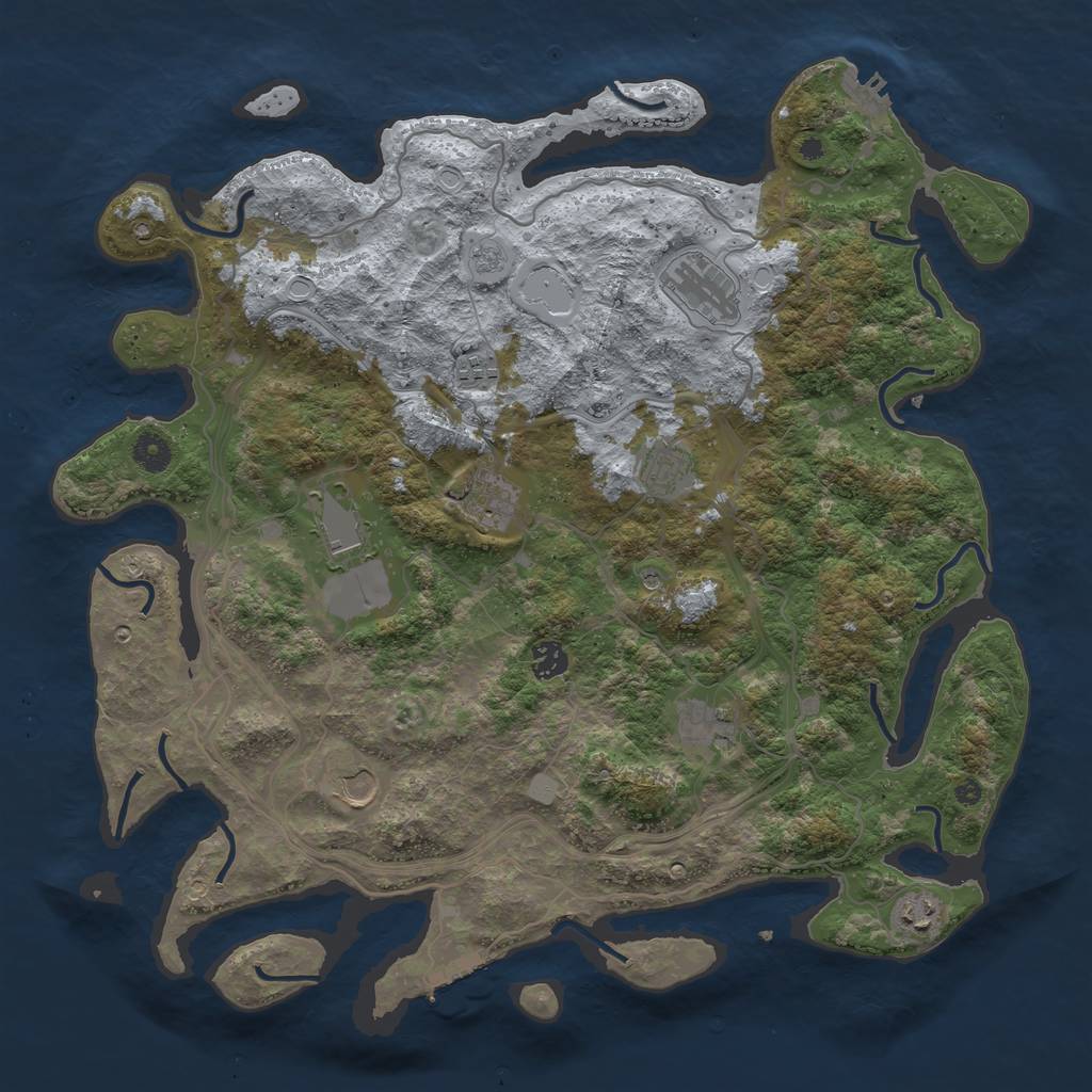 Rust Map: Procedural Map, Size: 4250, Seed: 83463567, 16 Monuments