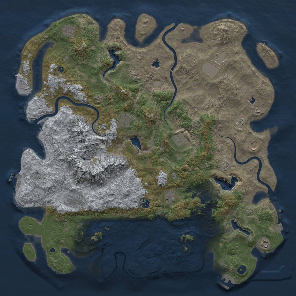 Rust Map: Procedural Map, Size: 5000, Seed: 1298330061, 17 Monuments