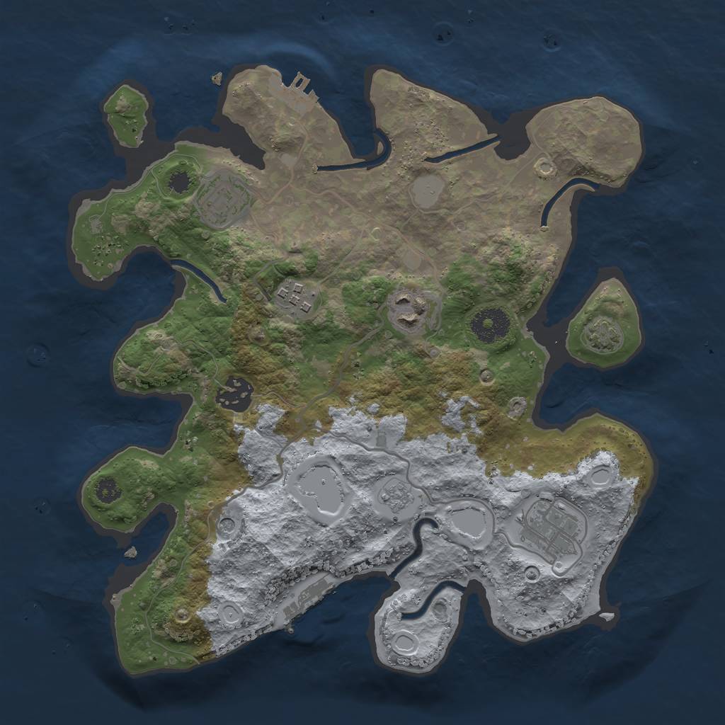 Rust Map: Procedural Map, Size: 3000, Seed: 1507744326, 13 Monuments