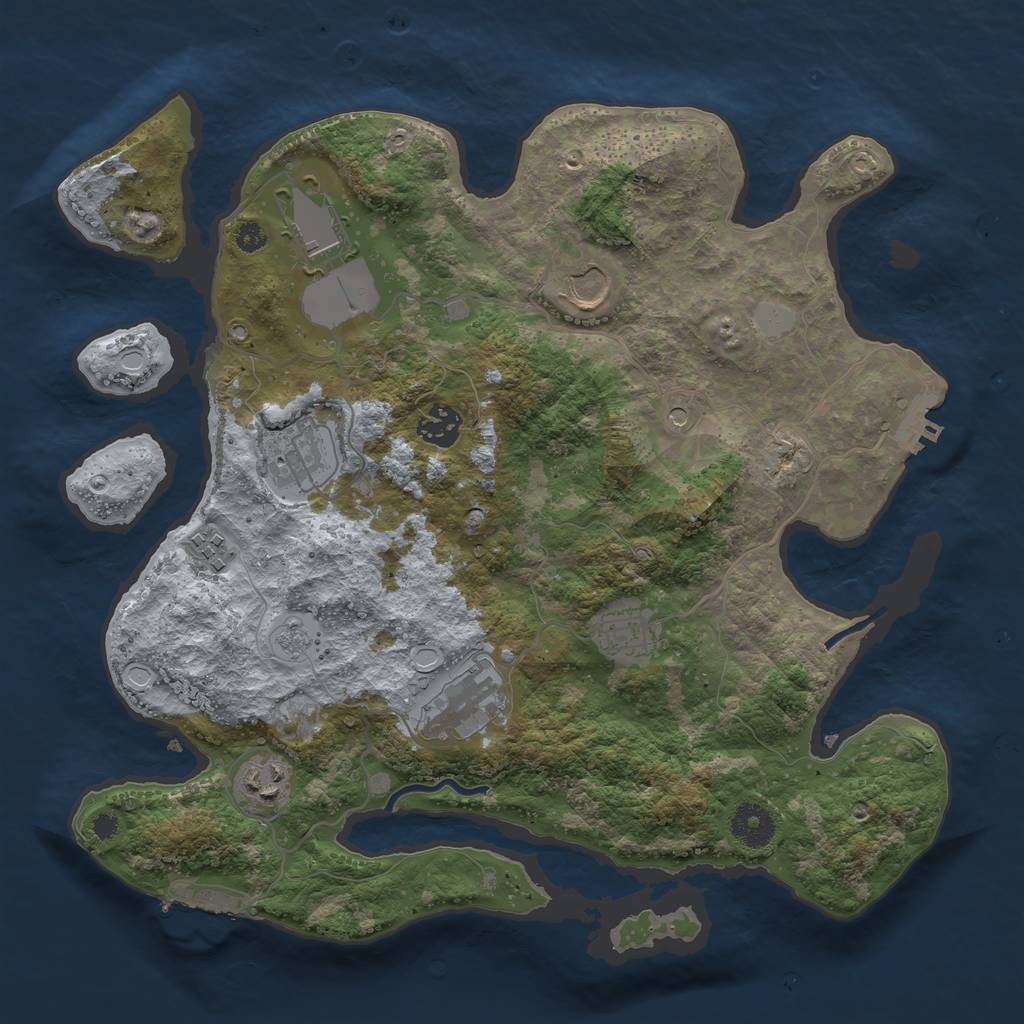 Rust Map: Procedural Map, Size: 3550, Seed: 5486556, 15 Monuments