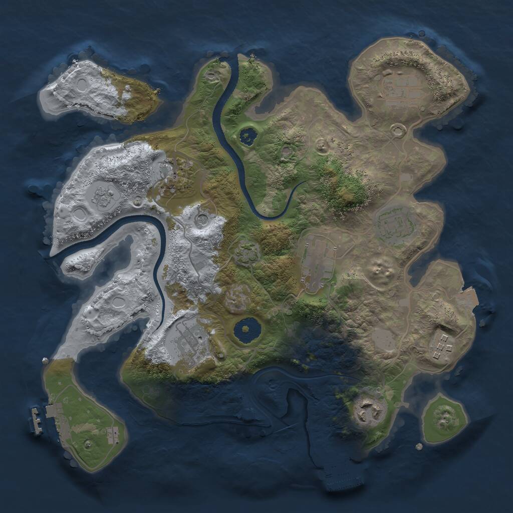 Rust Map: Procedural Map, Size: 3000, Seed: 294338663, 13 Monuments