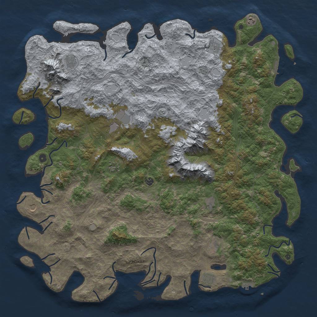 Rust Map: Procedural Map, Size: 6000, Seed: 388416302, 18 Monuments