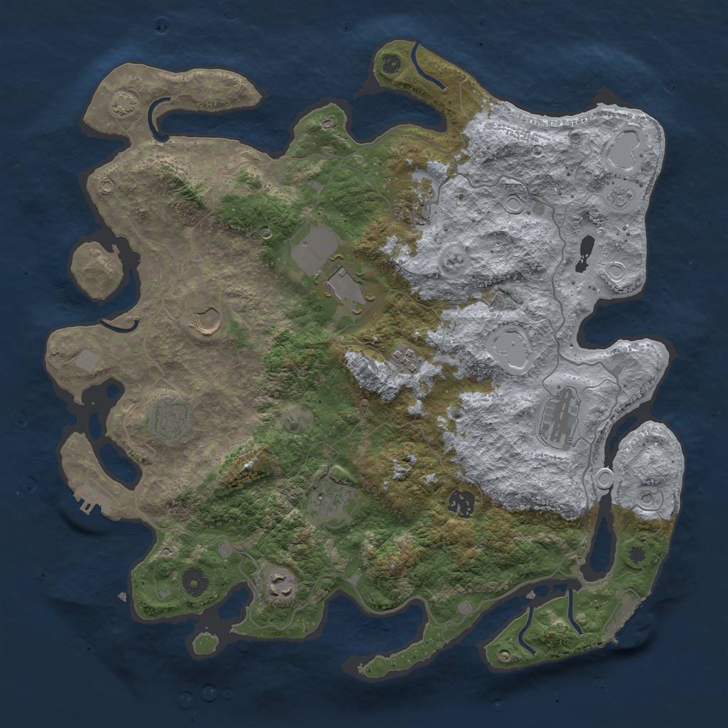 Rust Map: Procedural Map, Size: 4000, Seed: 396284, 17 Monuments