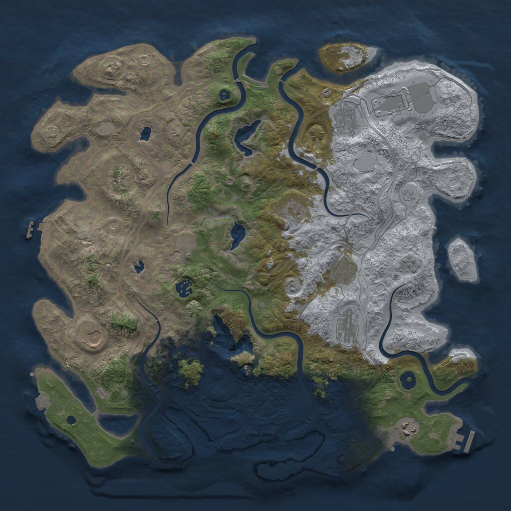 Rust Map: Procedural Map, Size: 4500, Seed: 926095425, 17 Monuments