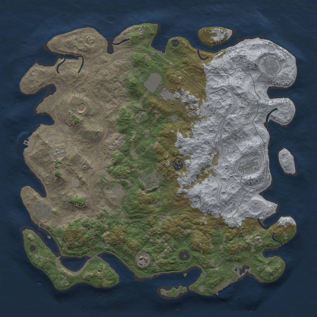 Rust Map: Procedural Map, Size: 4500, Seed: 926095425, 18 Monuments