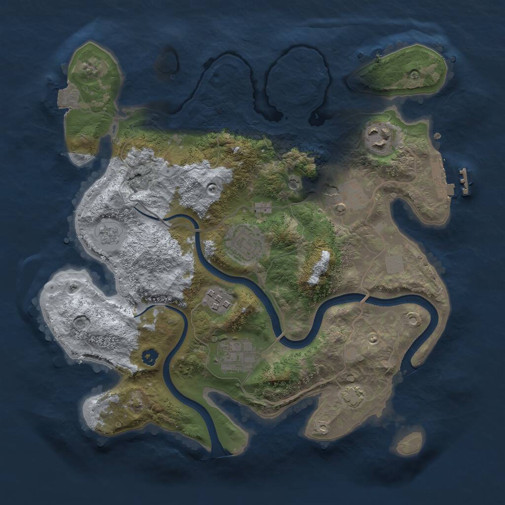 Rust Map: Procedural Map, Size: 3000, Seed: 82094306, 10 Monuments
