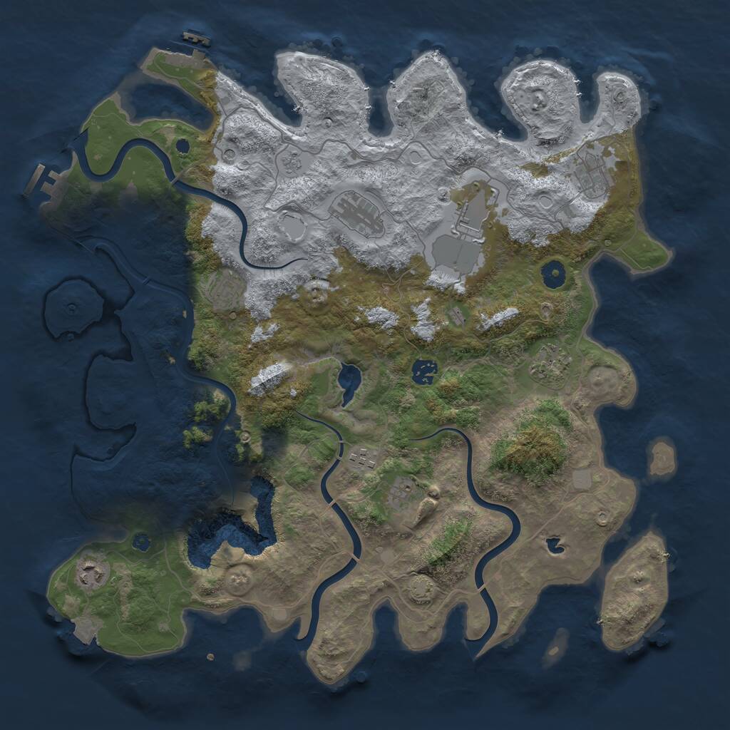 Rust Map: Procedural Map, Size: 4200, Seed: 250, 15 Monuments