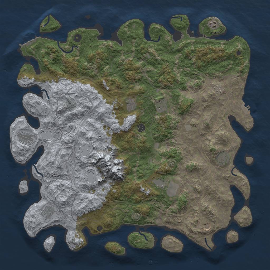 Rust Map: Procedural Map, Size: 5000, Seed: 31, 18 Monuments