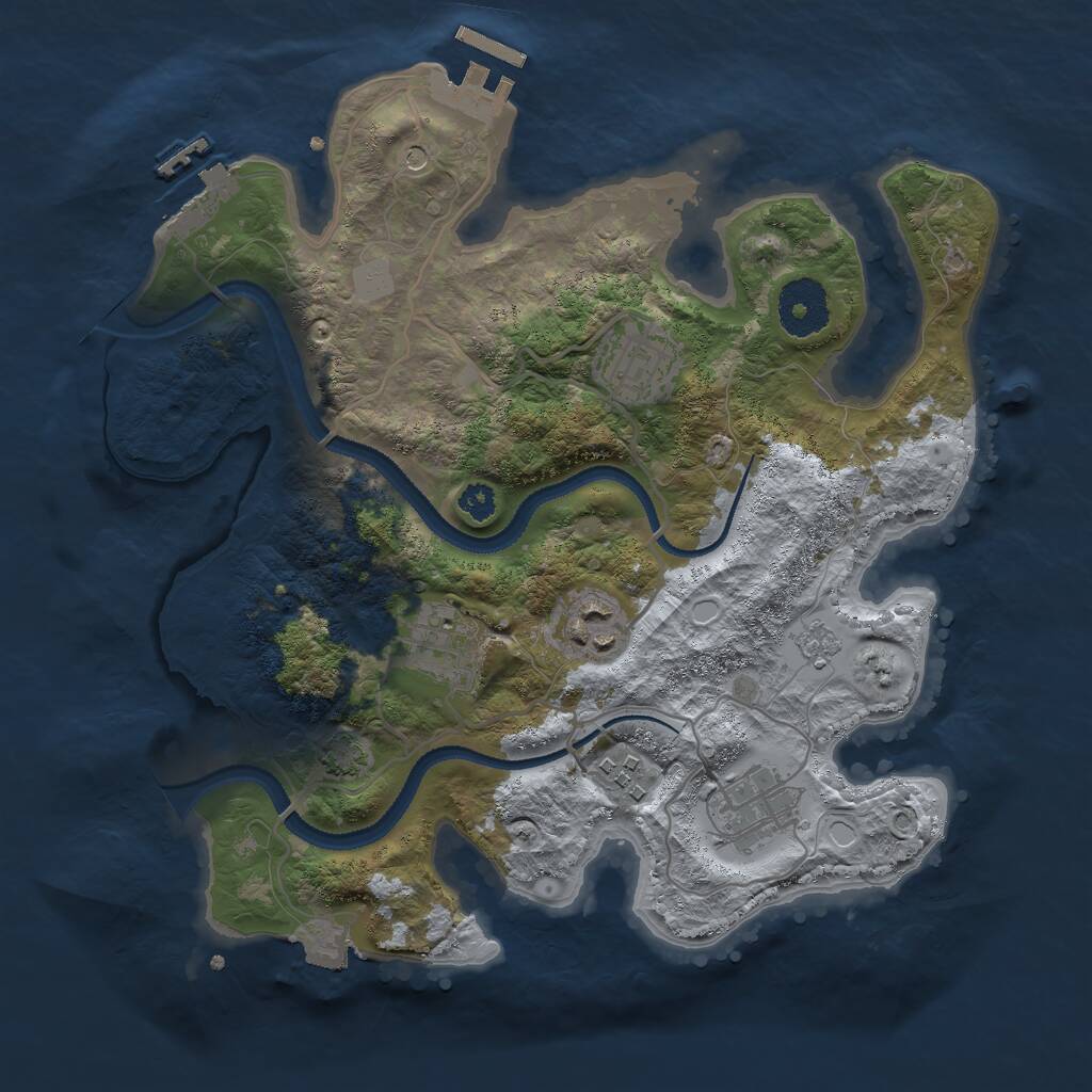 Rust Map: Procedural Map, Size: 3000, Seed: 624284, 11 Monuments