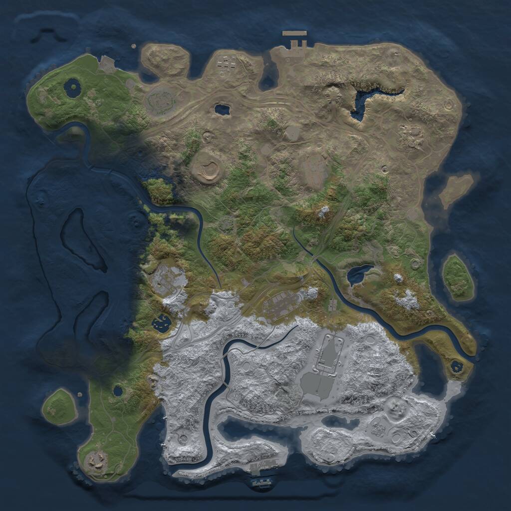Rust Map: Procedural Map, Size: 4250, Seed: 526618598, 16 Monuments