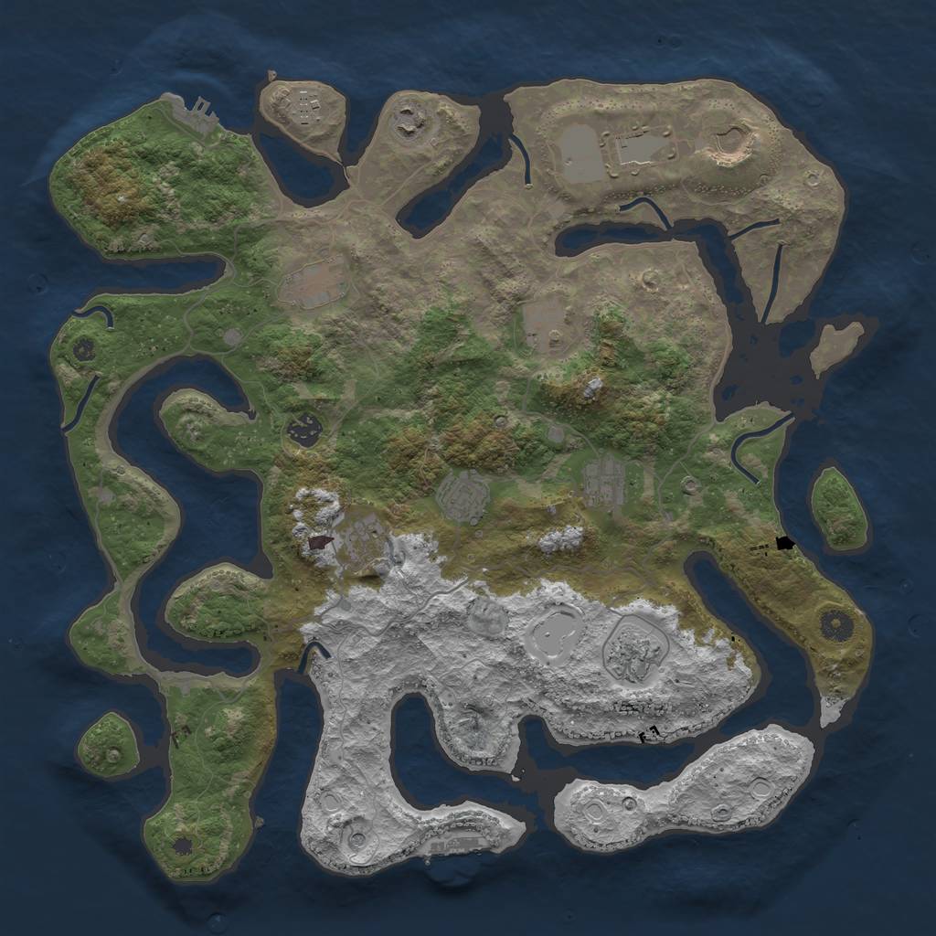 Rust Map: Procedural Map, Size: 4250, Seed: 526618598, 19 Monuments