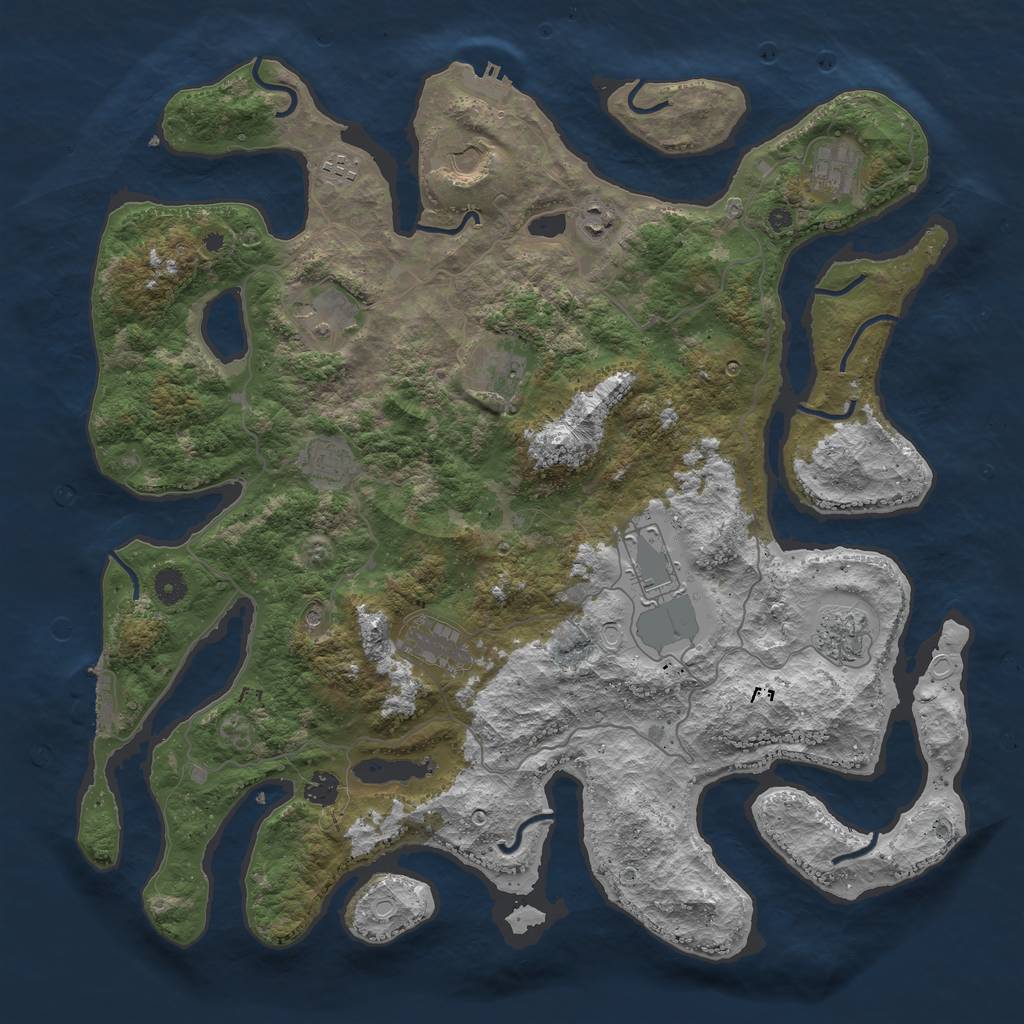 Rust Map: Procedural Map, Size: 4500, Seed: 458887598, 19 Monuments