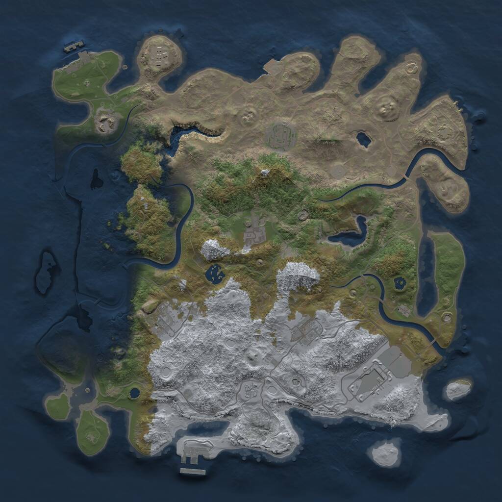 Rust Map: Procedural Map, Size: 4000, Seed: 1938398921, 14 Monuments