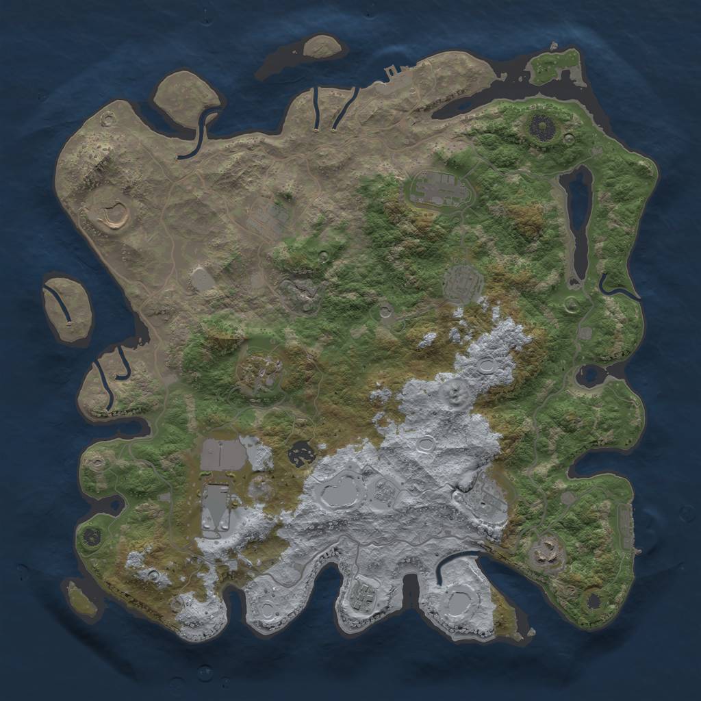 Rust Map: Procedural Map, Size: 4000, Seed: 1649597467, 17 Monuments