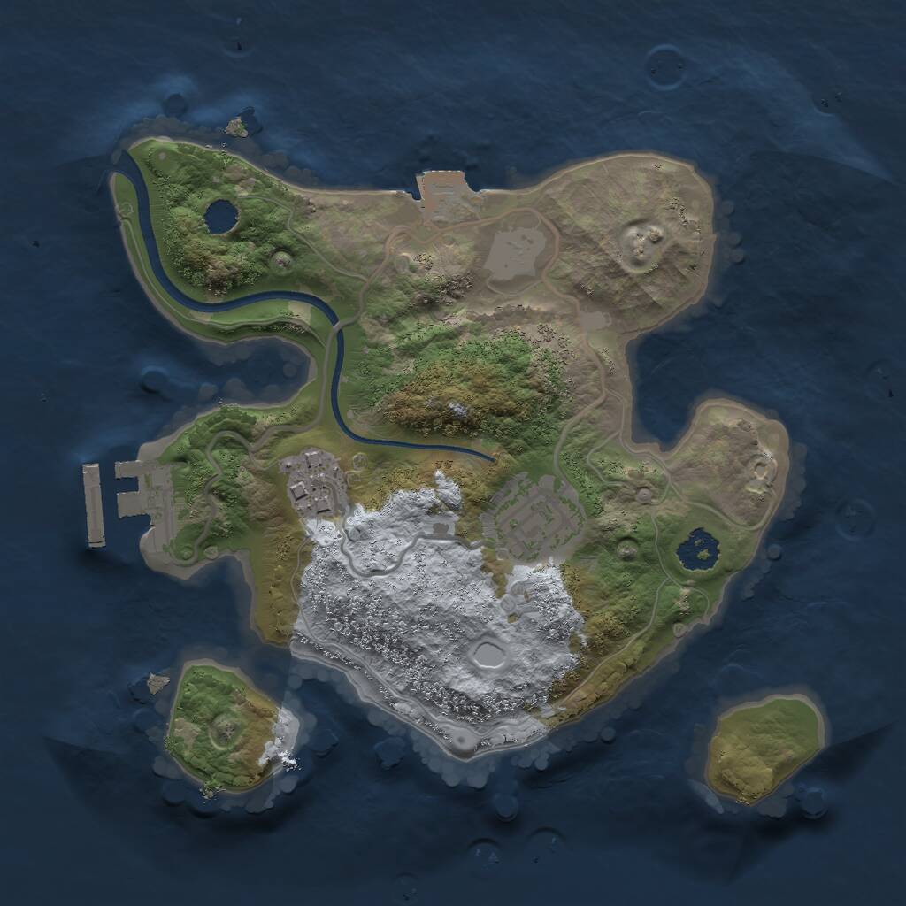 Rust Map: Procedural Map, Size: 2200, Seed: 2079373652, 4 Monuments