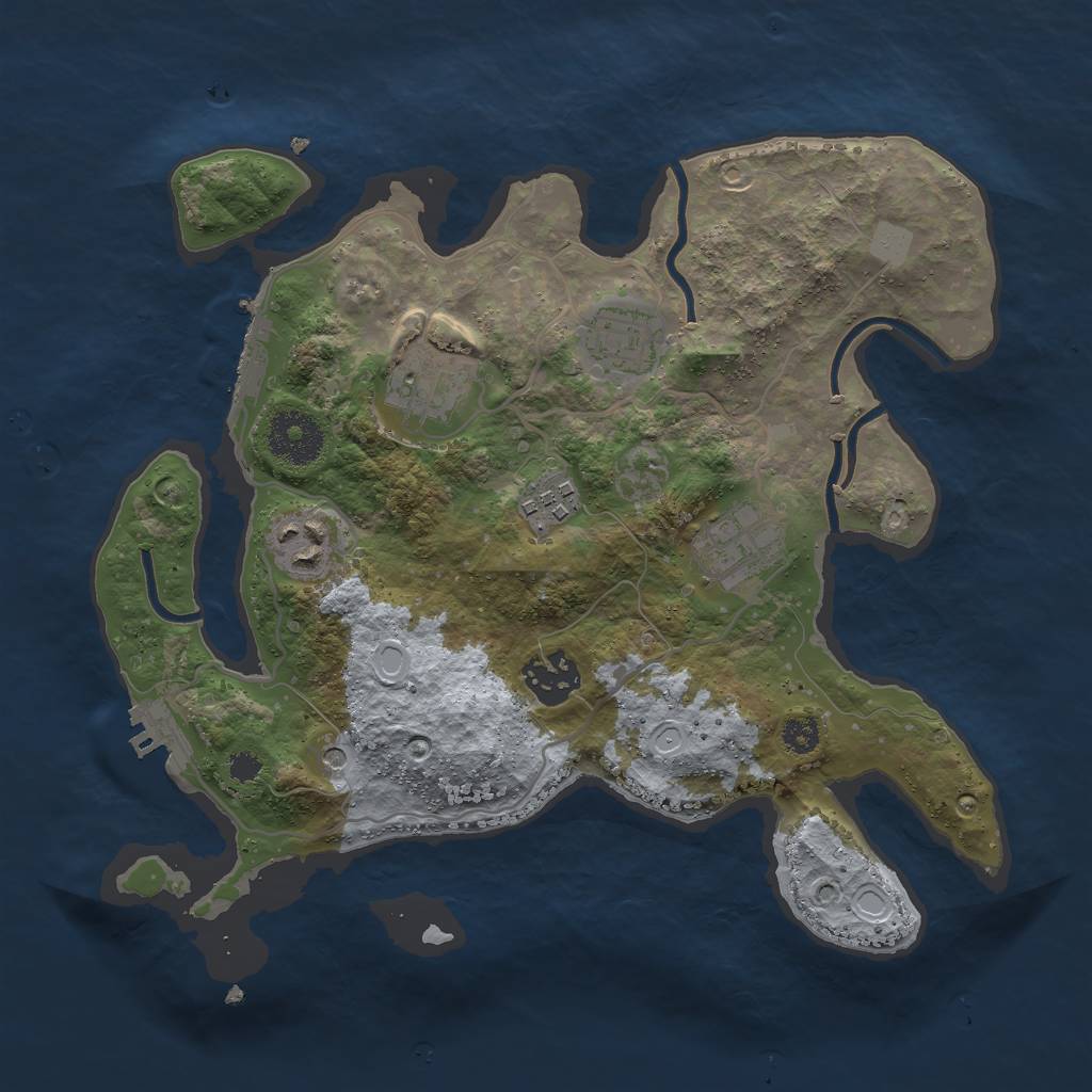 Rust Map: Procedural Map, Size: 3000, Seed: 821903, 12 Monuments