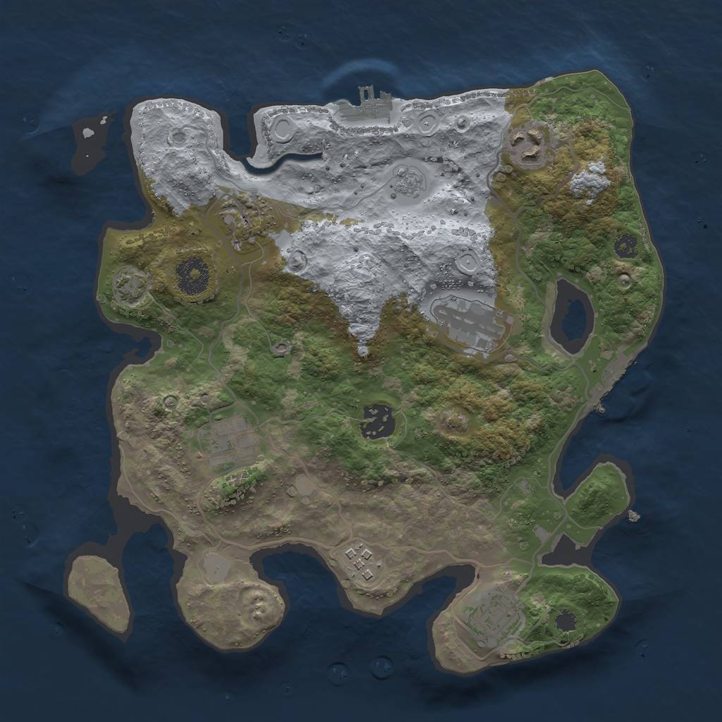 Rust Map: Procedural Map, Size: 3000, Seed: 714821126, 14 Monuments