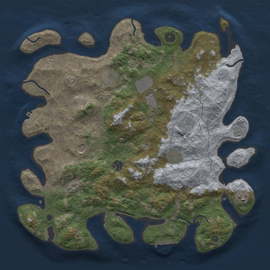 Rust Map: Procedural Map, Size: 4000, Seed: 9642, 15 Monuments