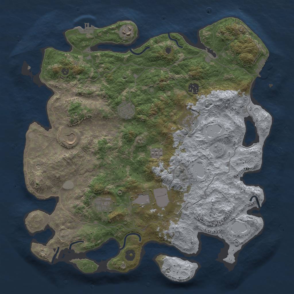 Rust Map: Procedural Map, Size: 4000, Seed: 6781, 15 Monuments
