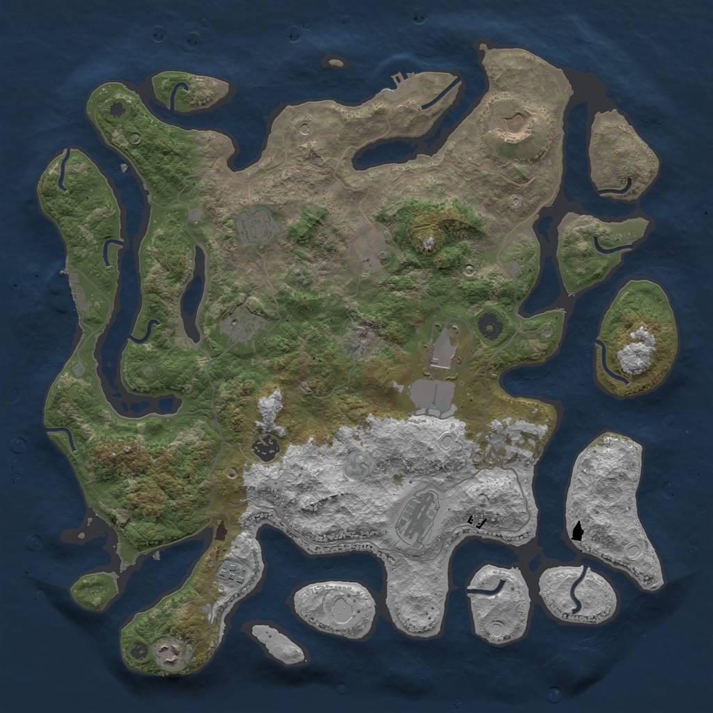 Rust Map: Procedural Map, Size: 4250, Seed: 7437, 17 Monuments