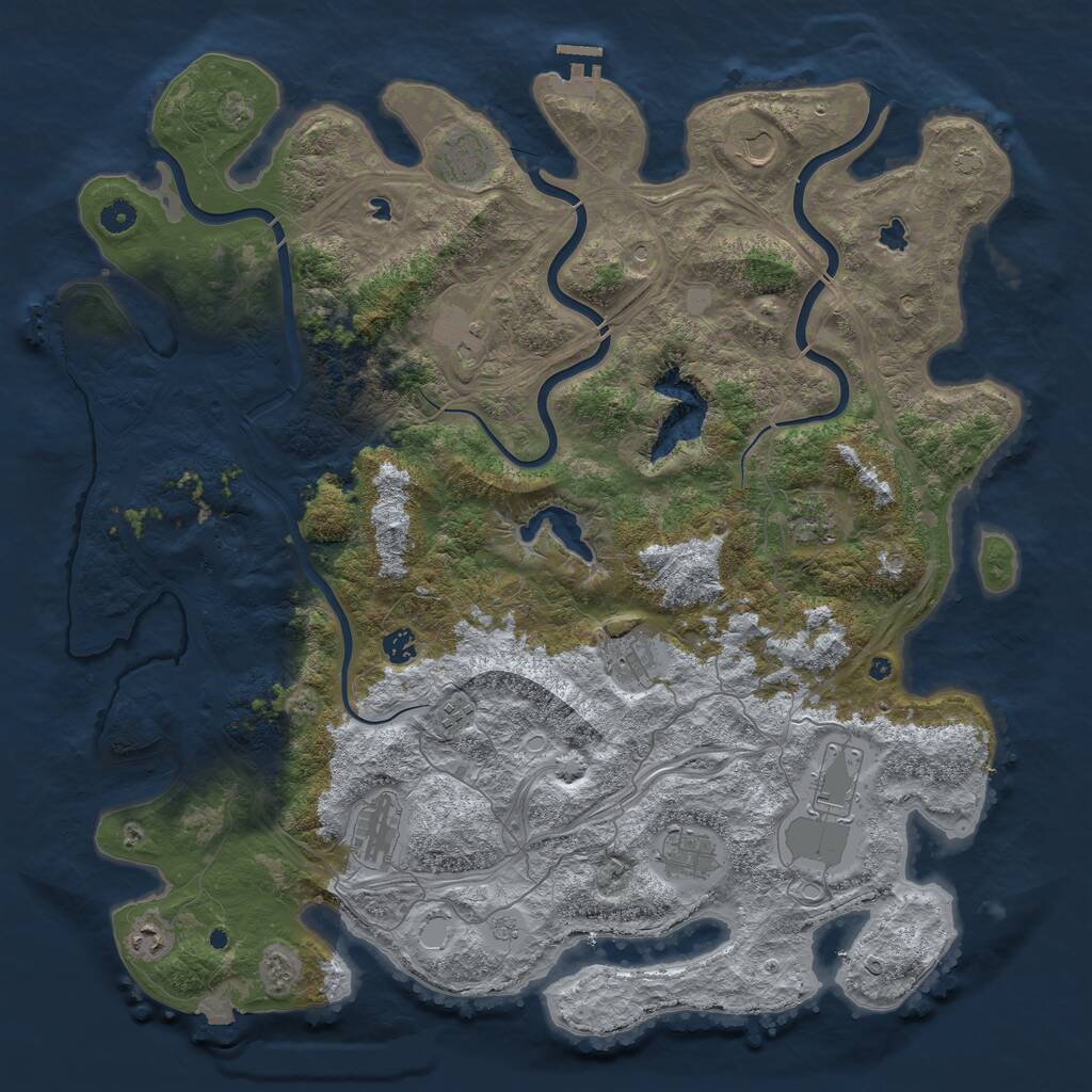 Rust Map: Procedural Map, Size: 4800, Seed: 312564523, 17 Monuments
