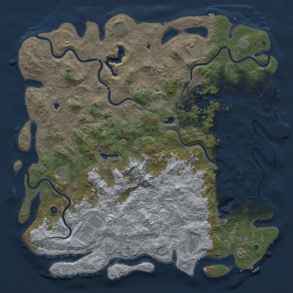 Rust Map: Procedural Map, Size: 6000, Seed: 859378, 17 Monuments