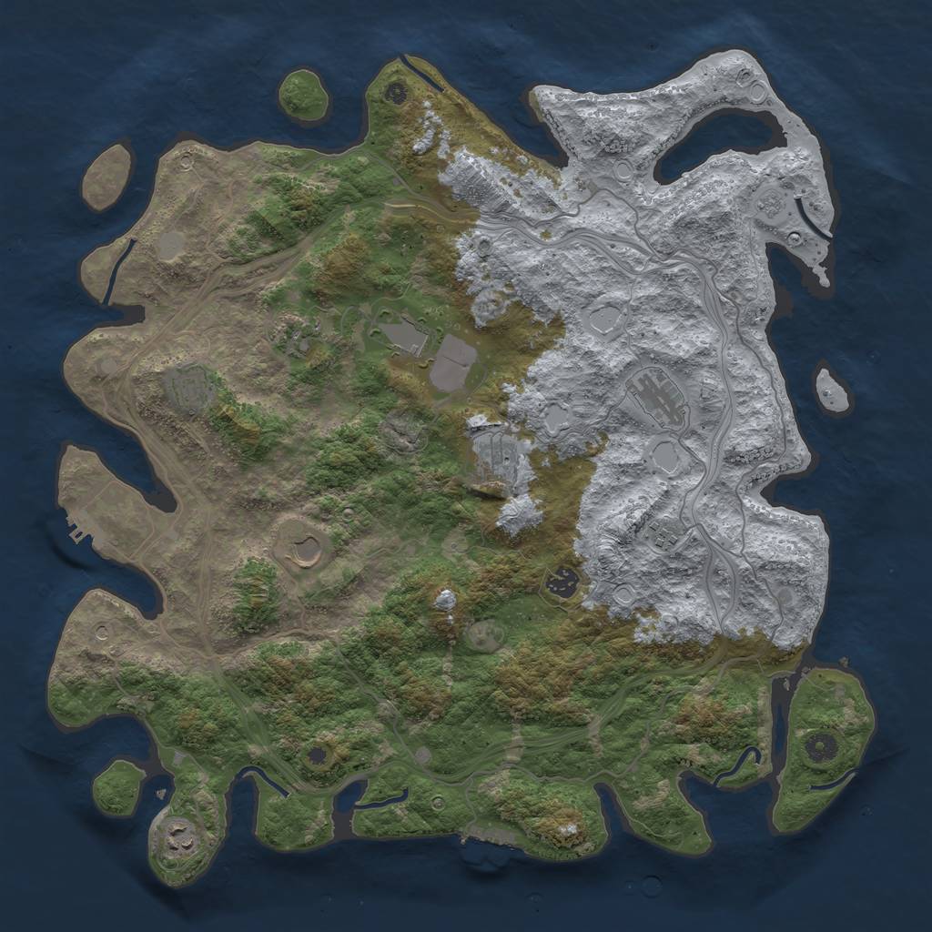 Rust Map: Procedural Map, Size: 4500, Seed: 237592964, 16 Monuments