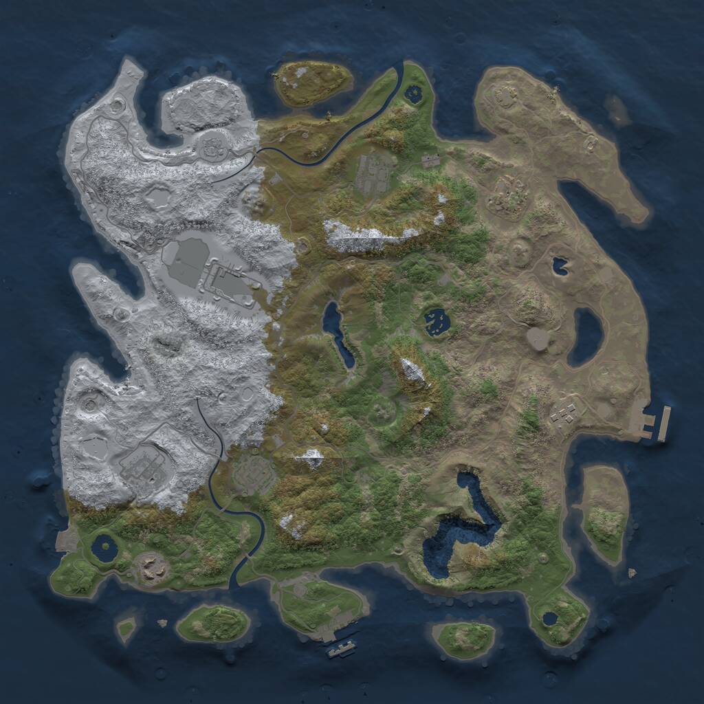 Rust Map: Procedural Map, Size: 4000, Seed: 789982004, 14 Monuments