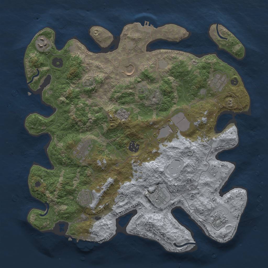 Rust Map: Procedural Map, Size: 3700, Seed: 235, 18 Monuments