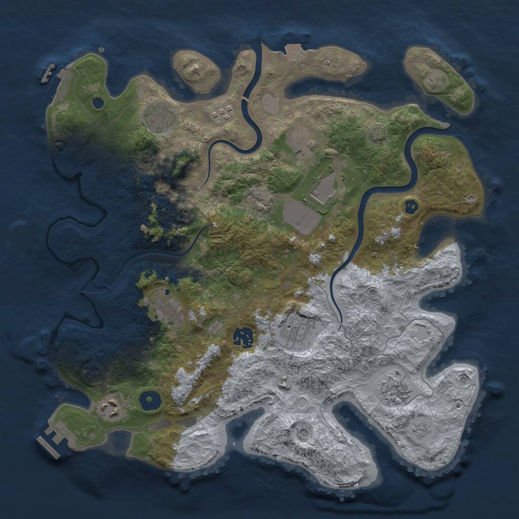 Rust Map: Procedural Map, Size: 3700, Seed: 235, 15 Monuments