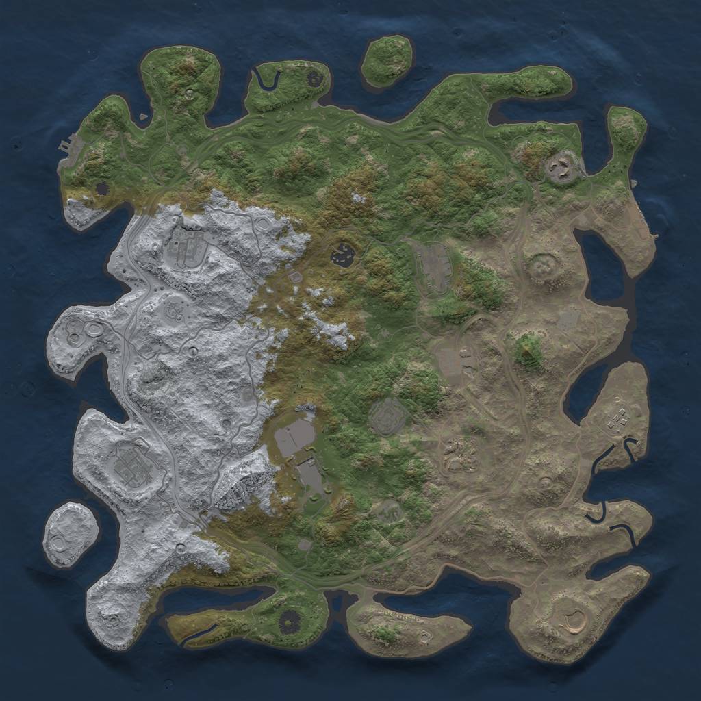 Rust Map: Procedural Map, Size: 4500, Seed: 10000910, 18 Monuments