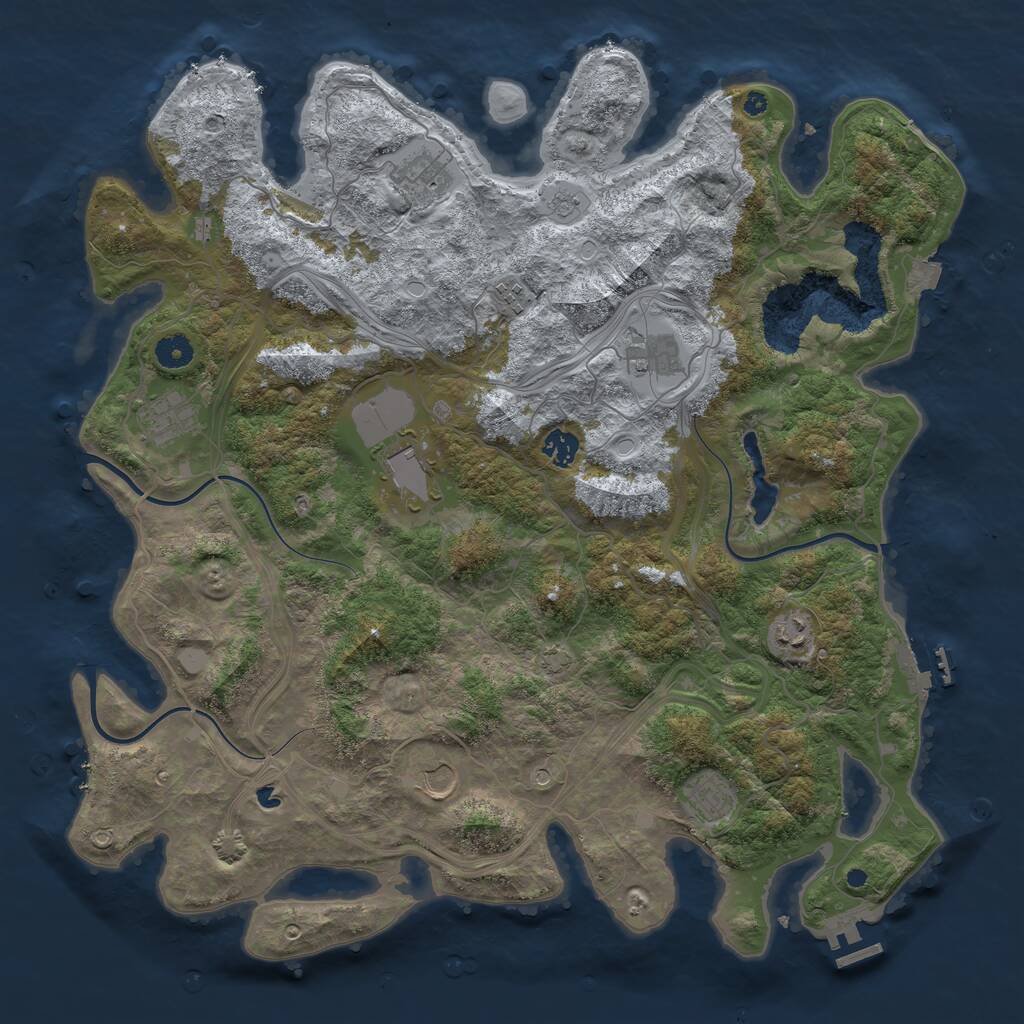 Rust Map: Procedural Map, Size: 4300, Seed: 87457, 15 Monuments