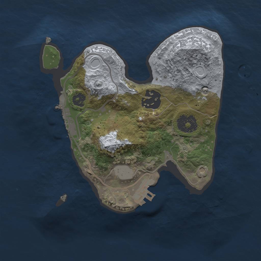 Rust Map: Procedural Map, Size: 2000, Seed: 1032681317, 6 Monuments