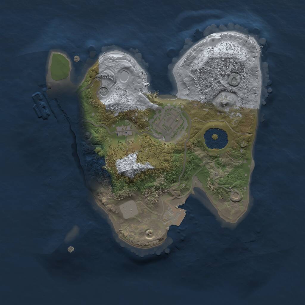 Rust Map: Procedural Map, Size: 2000, Seed: 1032681317, 4 Monuments