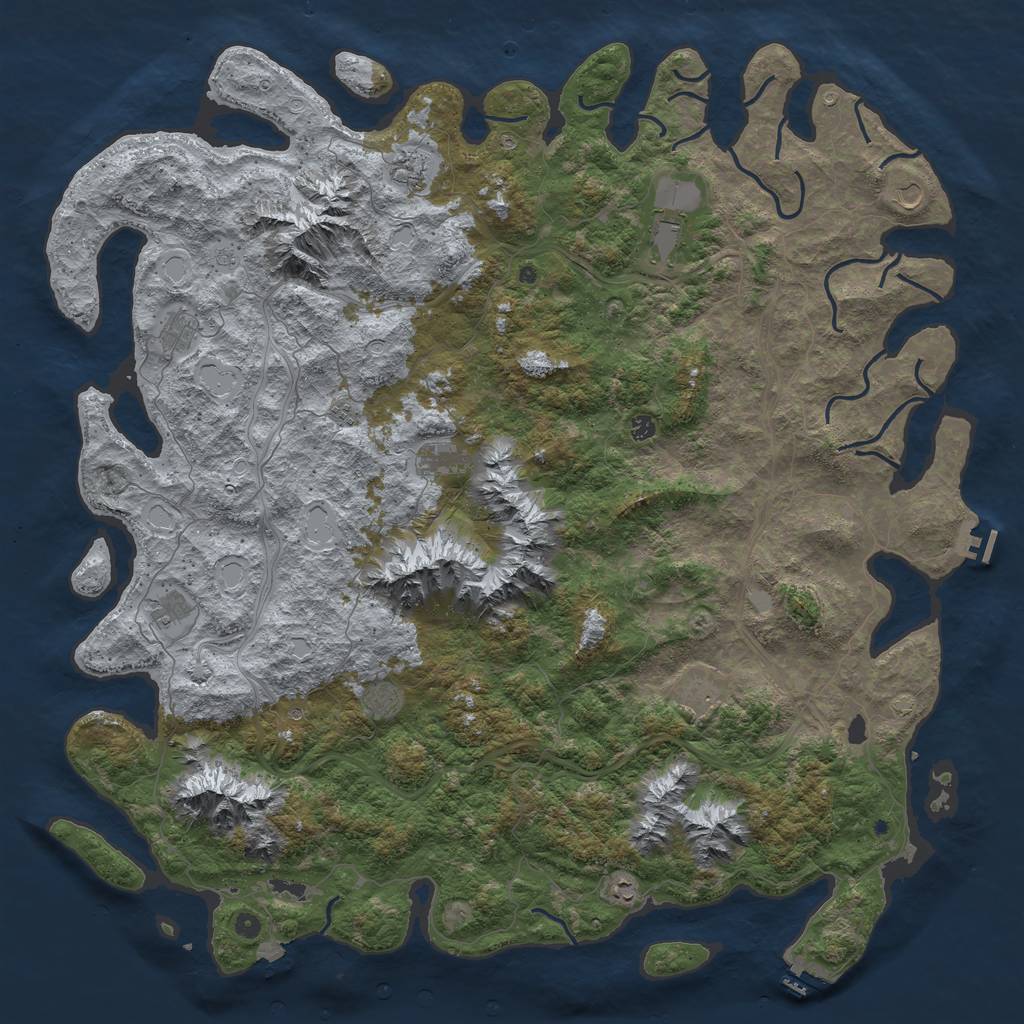 Rust Map: Procedural Map, Size: 6000, Seed: 432435365, 19 Monuments
