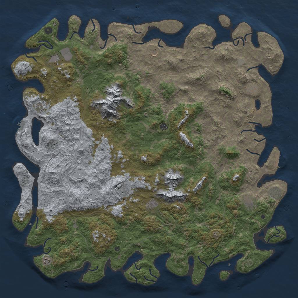 Rust Map: Procedural Map, Size: 6000, Seed: 1905377681, 18 Monuments
