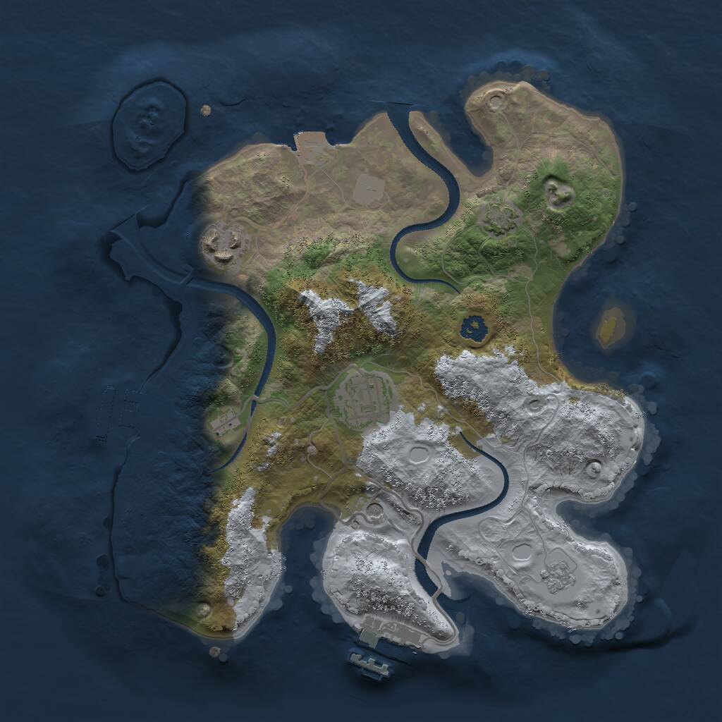 Rust Map: Procedural Map, Size: 2700, Seed: 14567, 8 Monuments