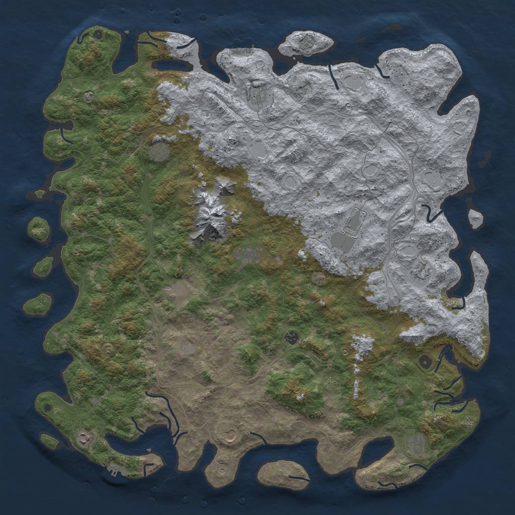 Rust Map: Procedural Map, Size: 6000, Seed: 19454503, 18 Monuments